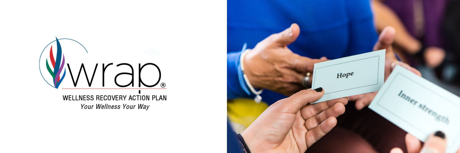 WRAP logo and picture of hand holding card saying hope